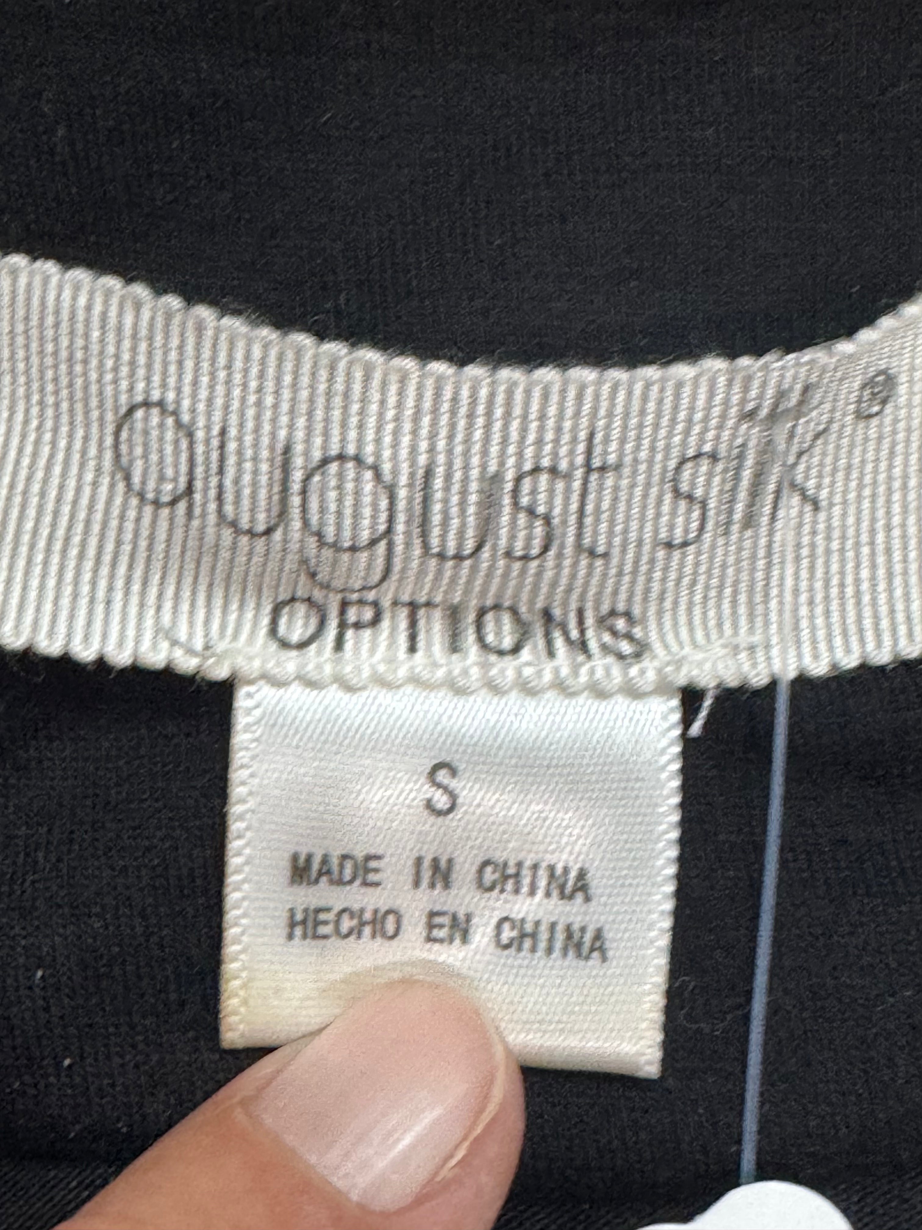 Vintage August Silk Options Black Sequin Trim Tank Top Blouse - Size S