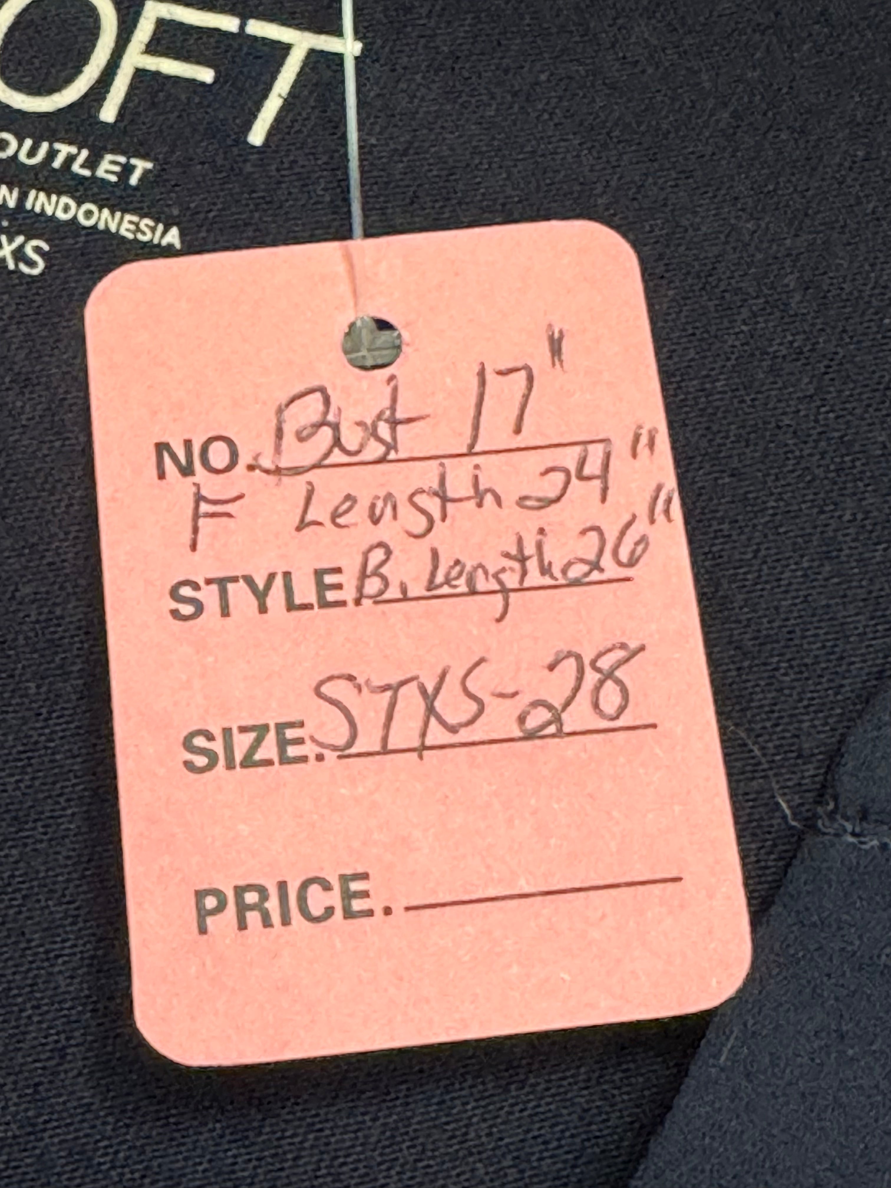 LOFT Dark Blue Notched V-Neck Sleeveless Blouse Top - Size XS