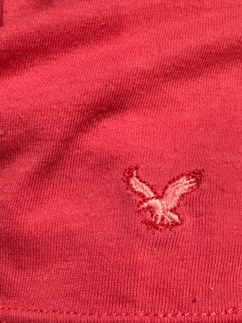 American Eagle Pink Scoop Neck Pleated Blouse Short Puff Sleeve Top Size Small