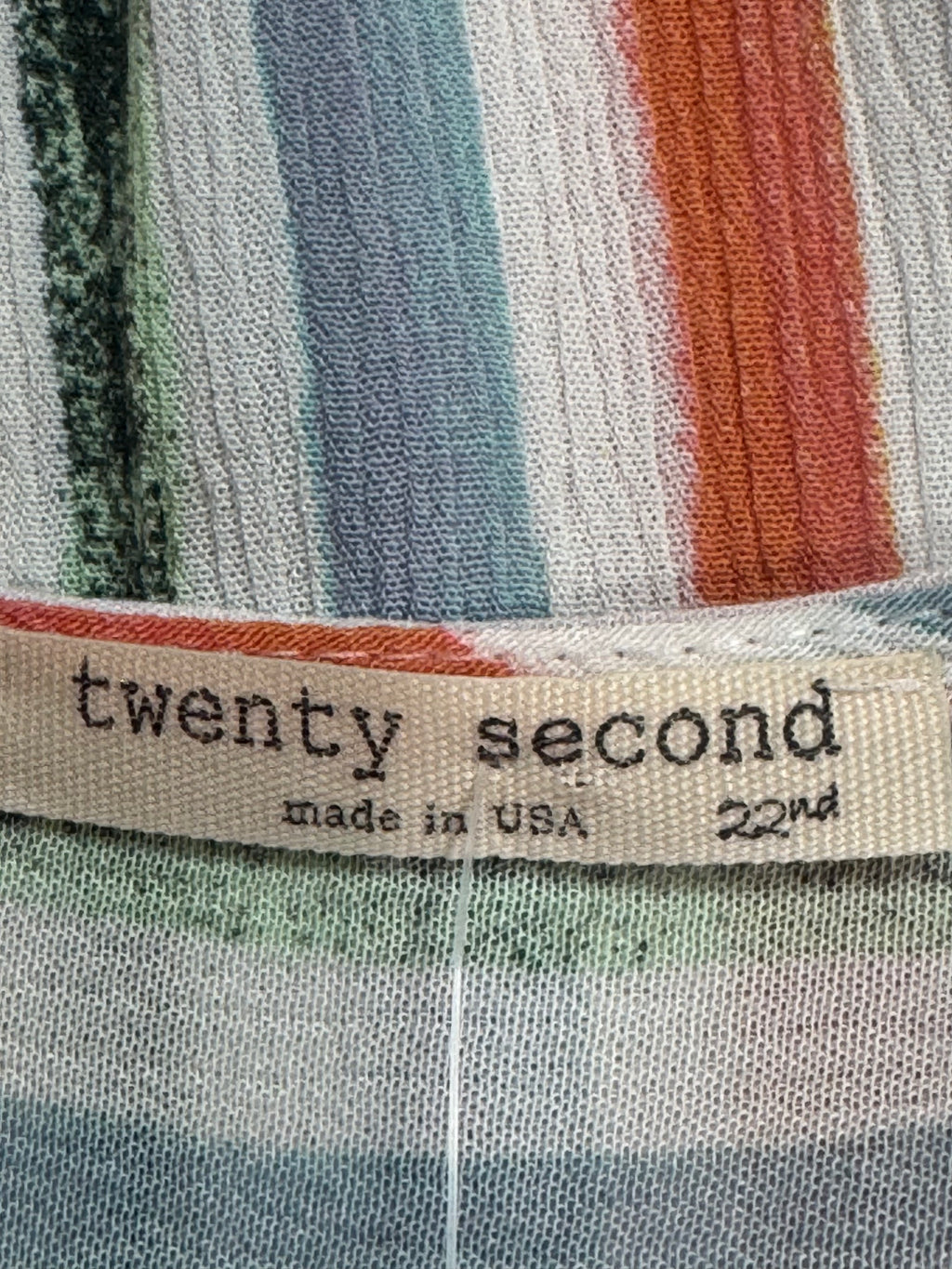 22nd Brand Colorful Striped V-Neck Tank Top - Made in USA, Size Small