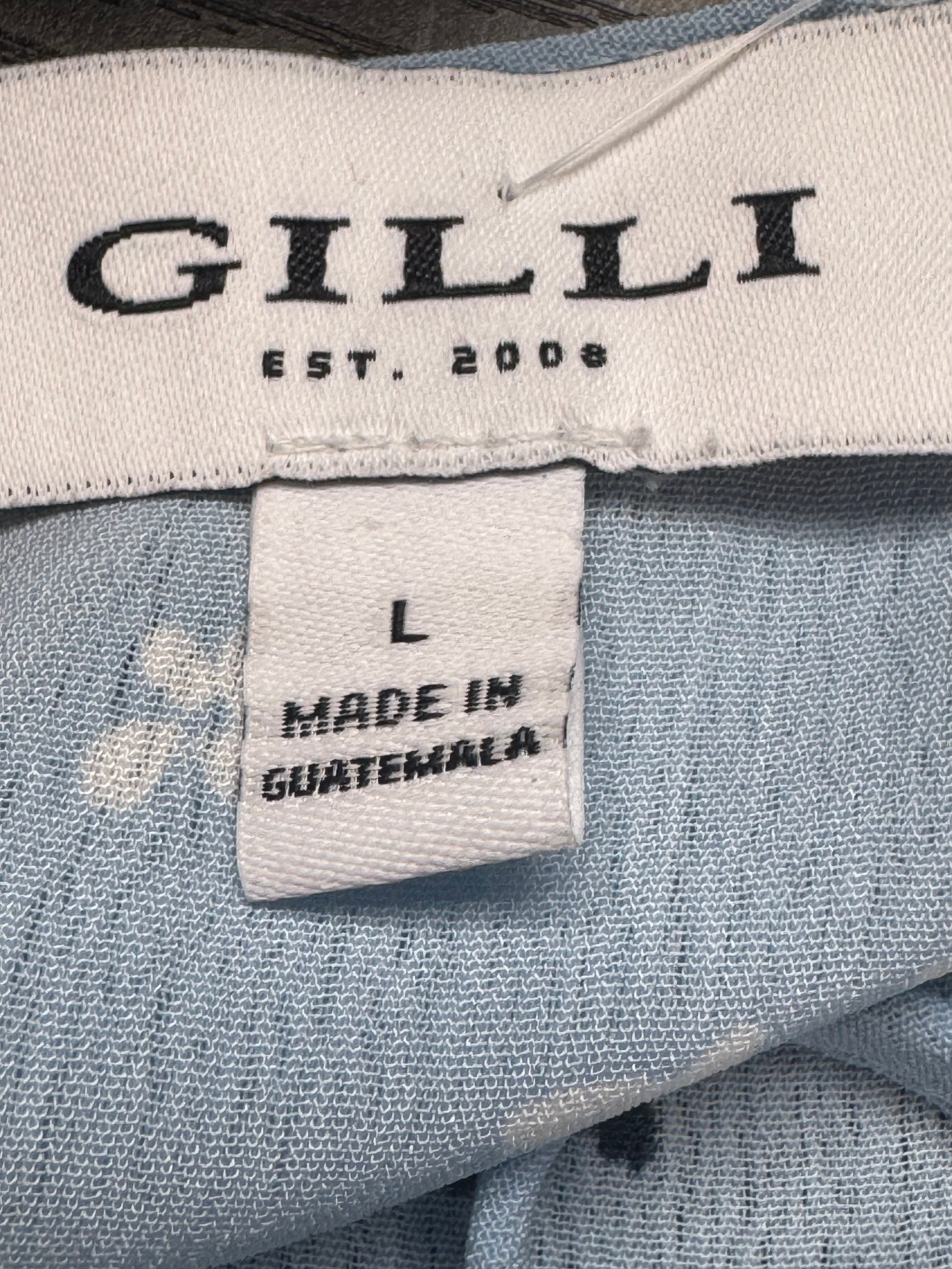 Gilli Light Blue Floral Peplum Cami Top | Size Large