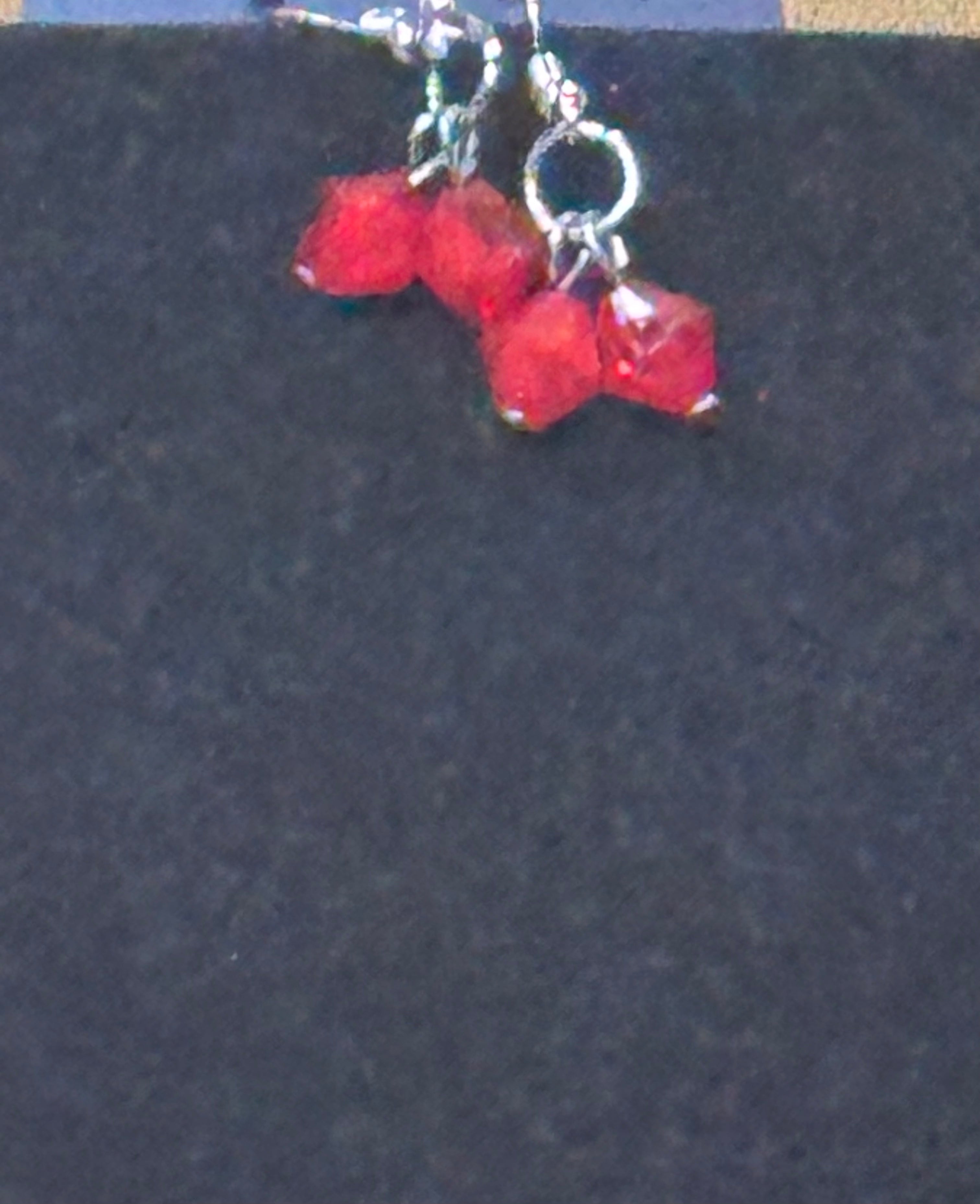 Paparazzi "I Want To Sea The World" Red Stone & Silver Chunky Statement Necklace Set