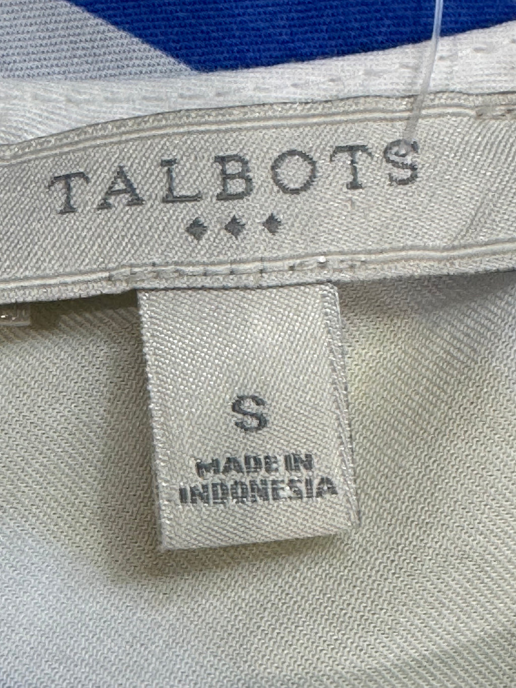 Talbots Striped Sleeveless Blouse | Size S 100% Lyocell Blue White Yellow