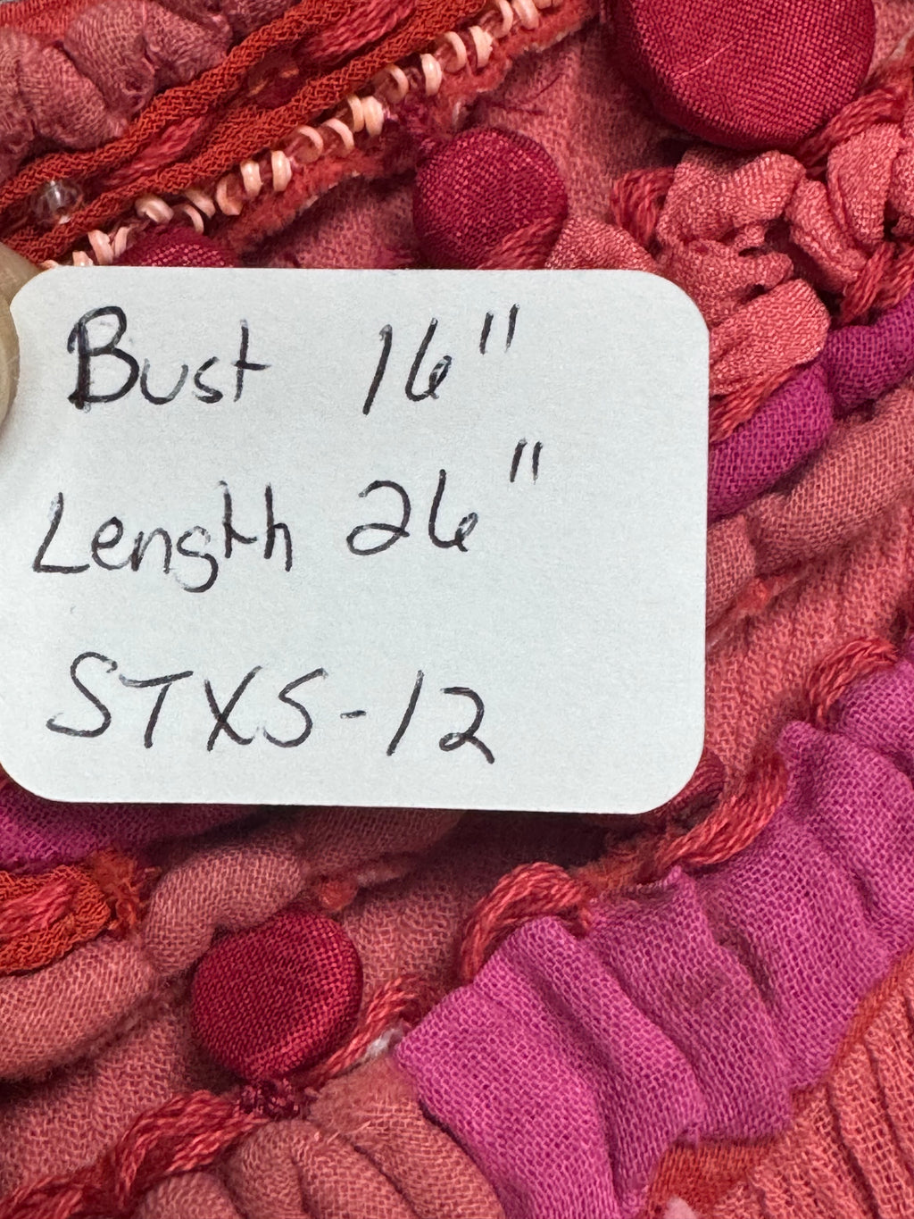 Saivana Pink Gauze Tank Top Boho Beaded Embellished Neckline Size XS 100% Cotton