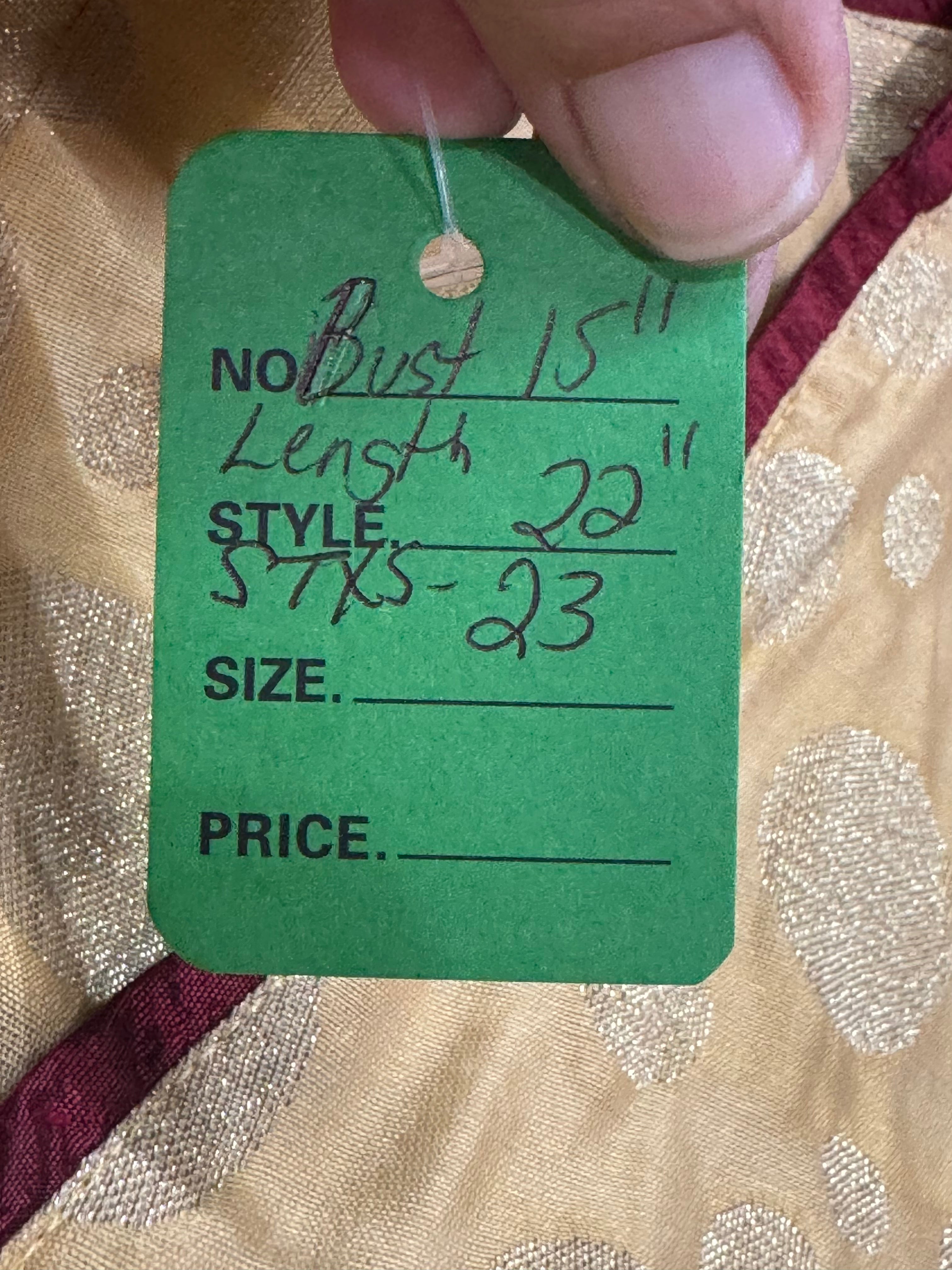 Stunning STELATINA Gold Jacquard Sleeveless Vest Size XS