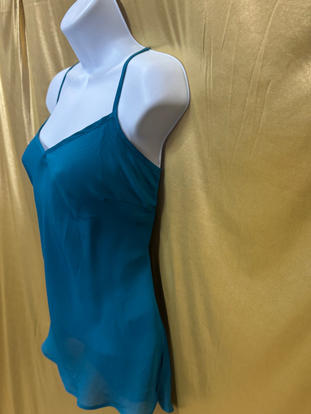 Nicole by Nicole Miller Emerald Teal Lined Camisole Tank Top Size M