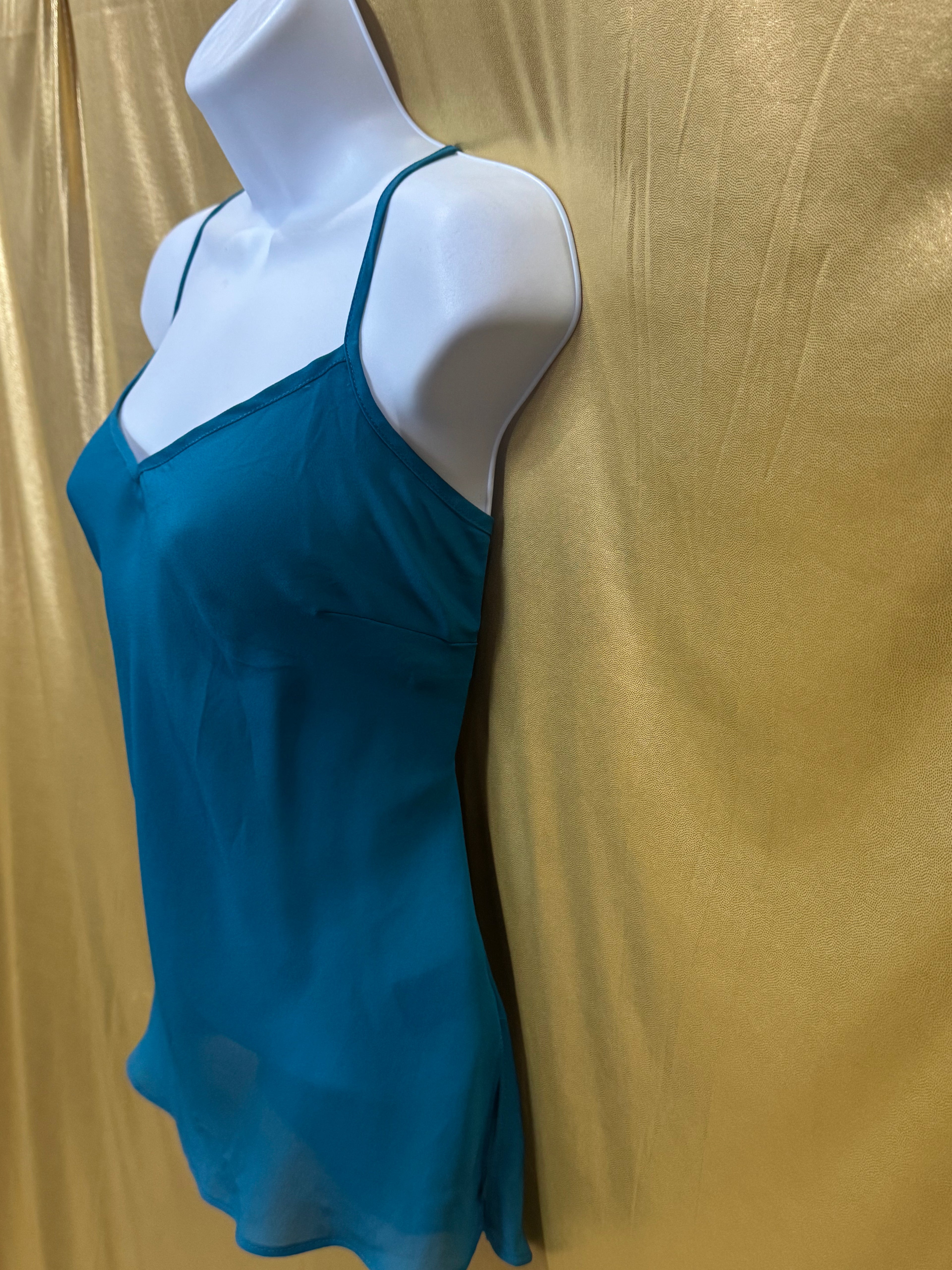 Nicole by Nicole Miller Emerald Teal Lined Camisole Tank Top Size M