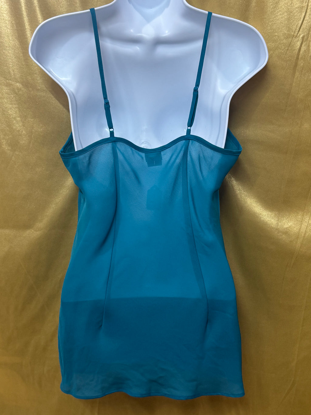 Nicole by Nicole Miller Emerald Teal Lined Camisole Tank Top Size M