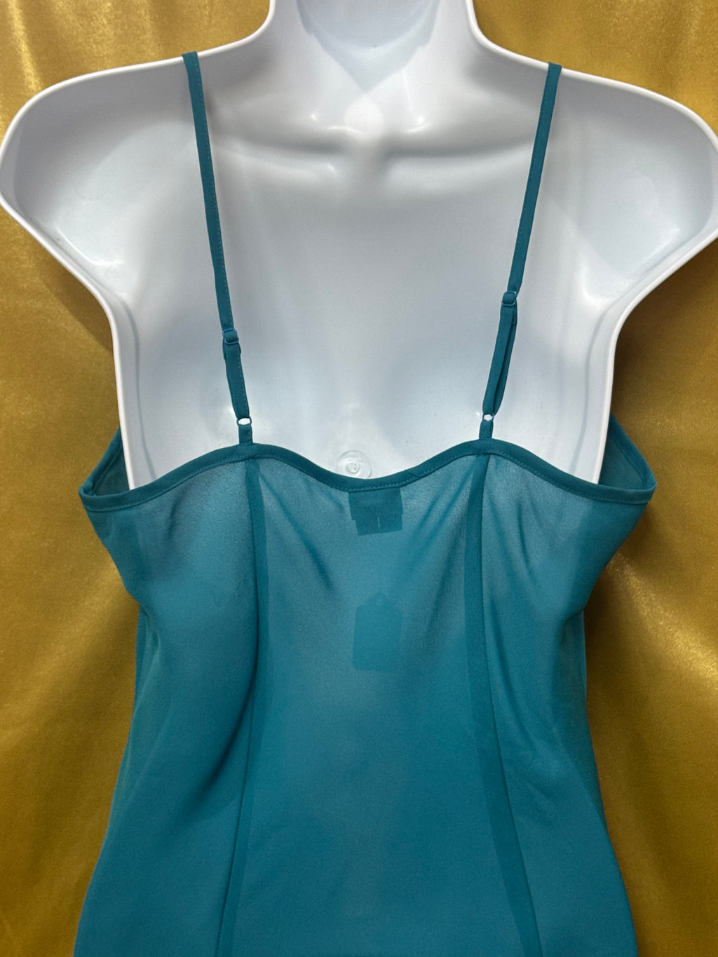 Nicole by Nicole Miller Emerald Teal Lined Camisole Tank Top Size M