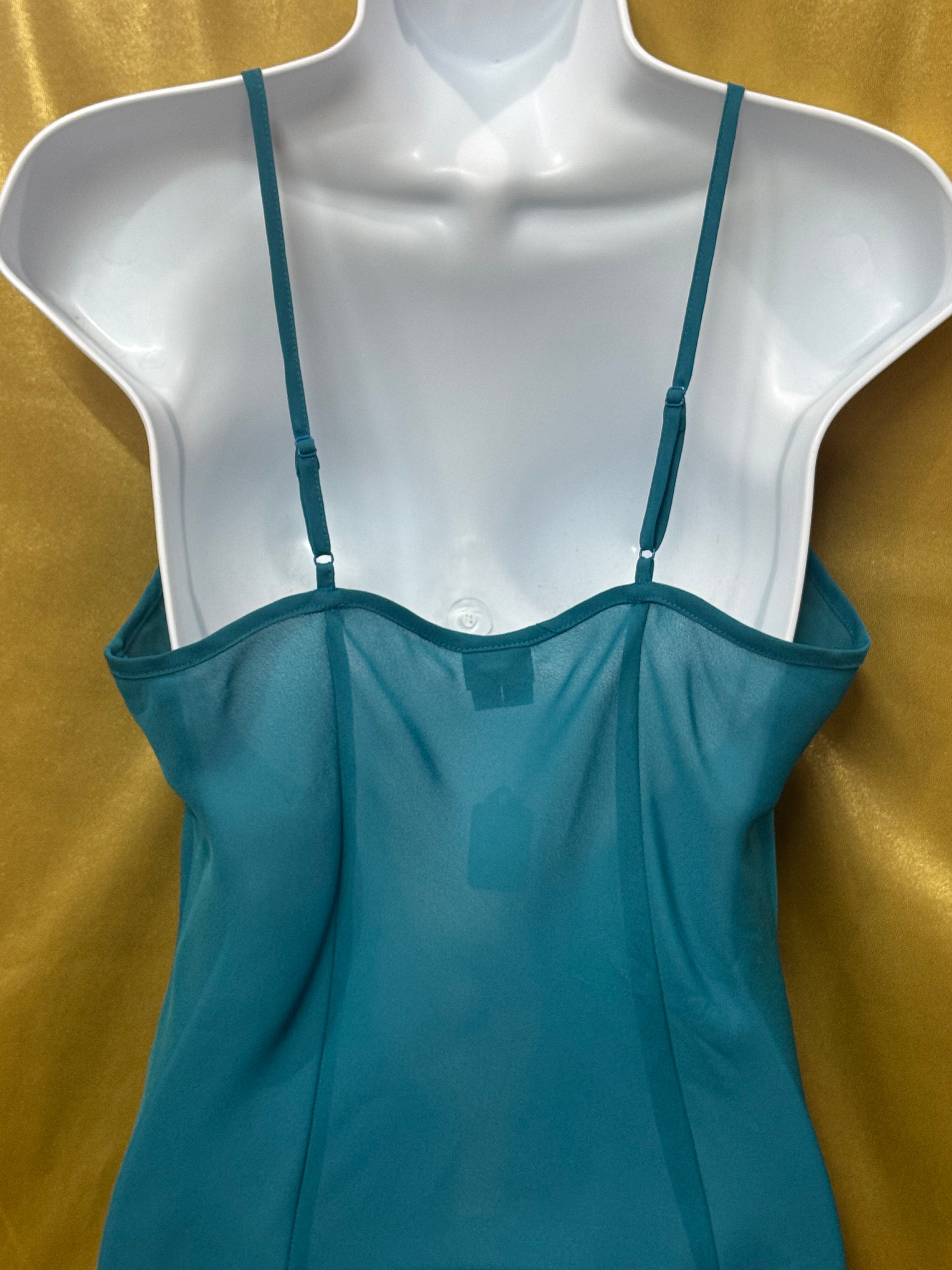 Nicole by Nicole Miller Emerald Teal Lined Camisole Tank Top Size M