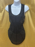 Stunning Madison Beaded Black Sleeveless Tank Top – Size Small ✨