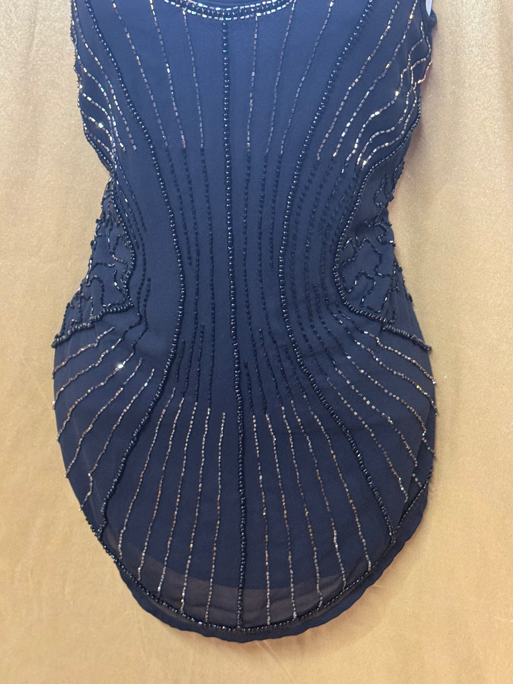 Stunning Madison Beaded Black Sleeveless Tank Top – Size Small ✨