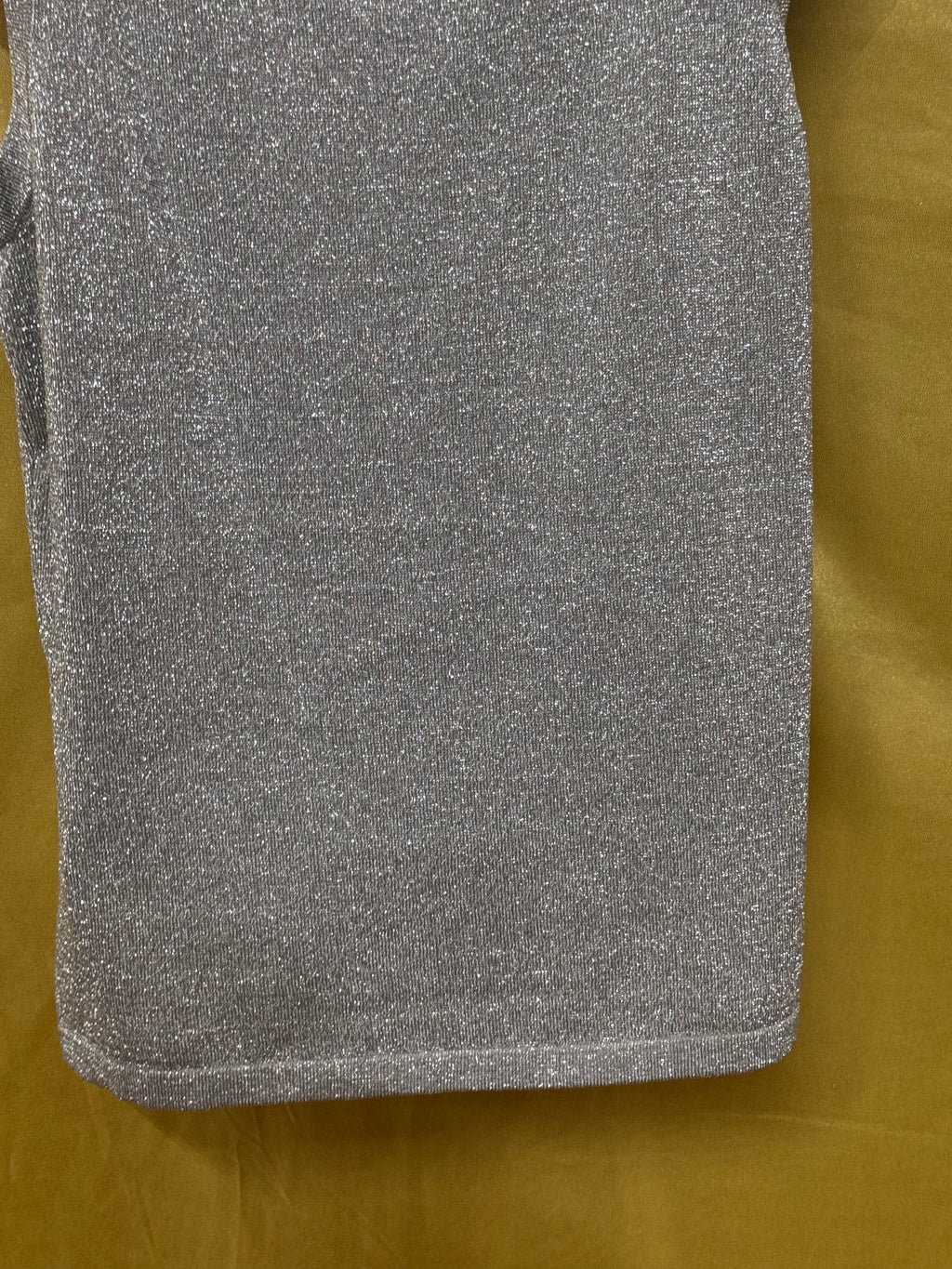 Erin London Vintage Silver Metallic Lurex Shimmer Knit Tank Top, Size Small