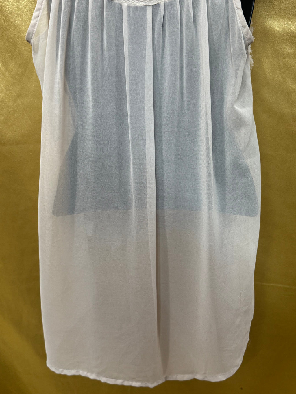 Jaloux Statement High-Low Semi-Sheer Textured Tank Small