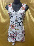Chelsea & Theodore Whimsical Floral High-Low Tunic Tank Top, Size Small
