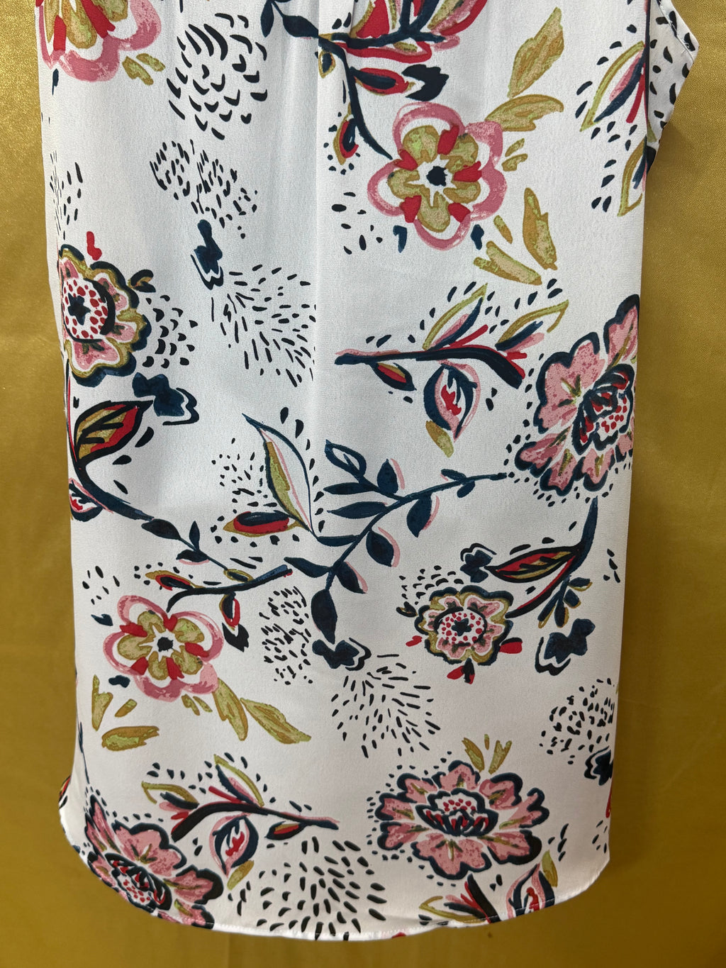 Chelsea & Theodore Whimsical Floral High-Low Tunic Tank Top, Size Small