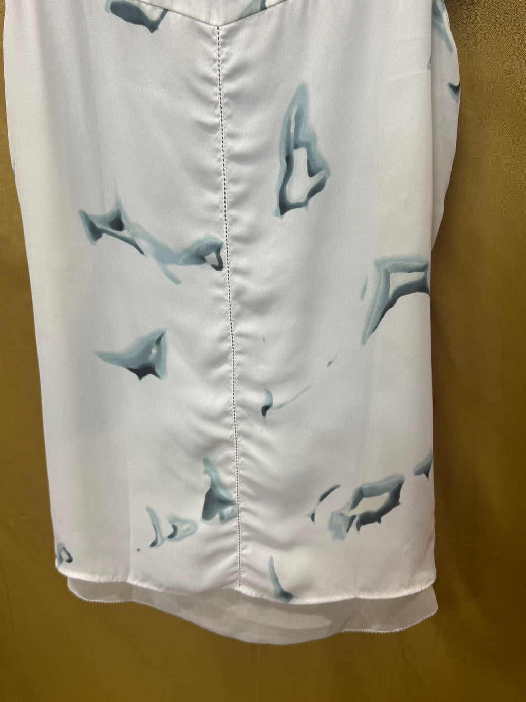 Rose & Olive Watercolor V-Neck Lined Sleeveless Top – Size Small