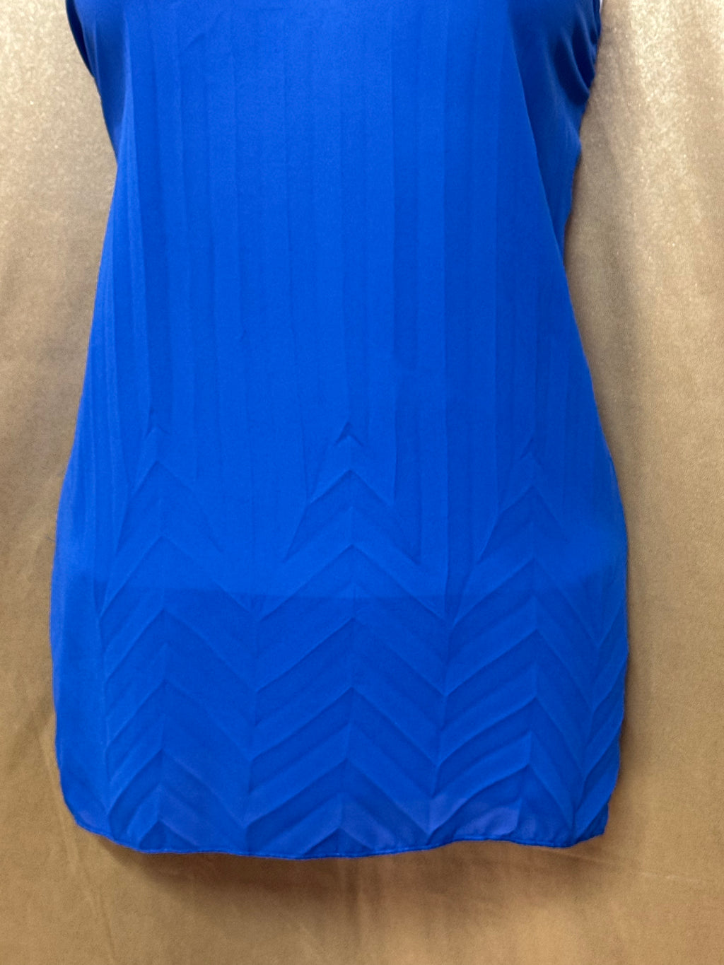 Ya Los Angeles Cobalt Blue High-Neck Chevron Tank Top - Size Small