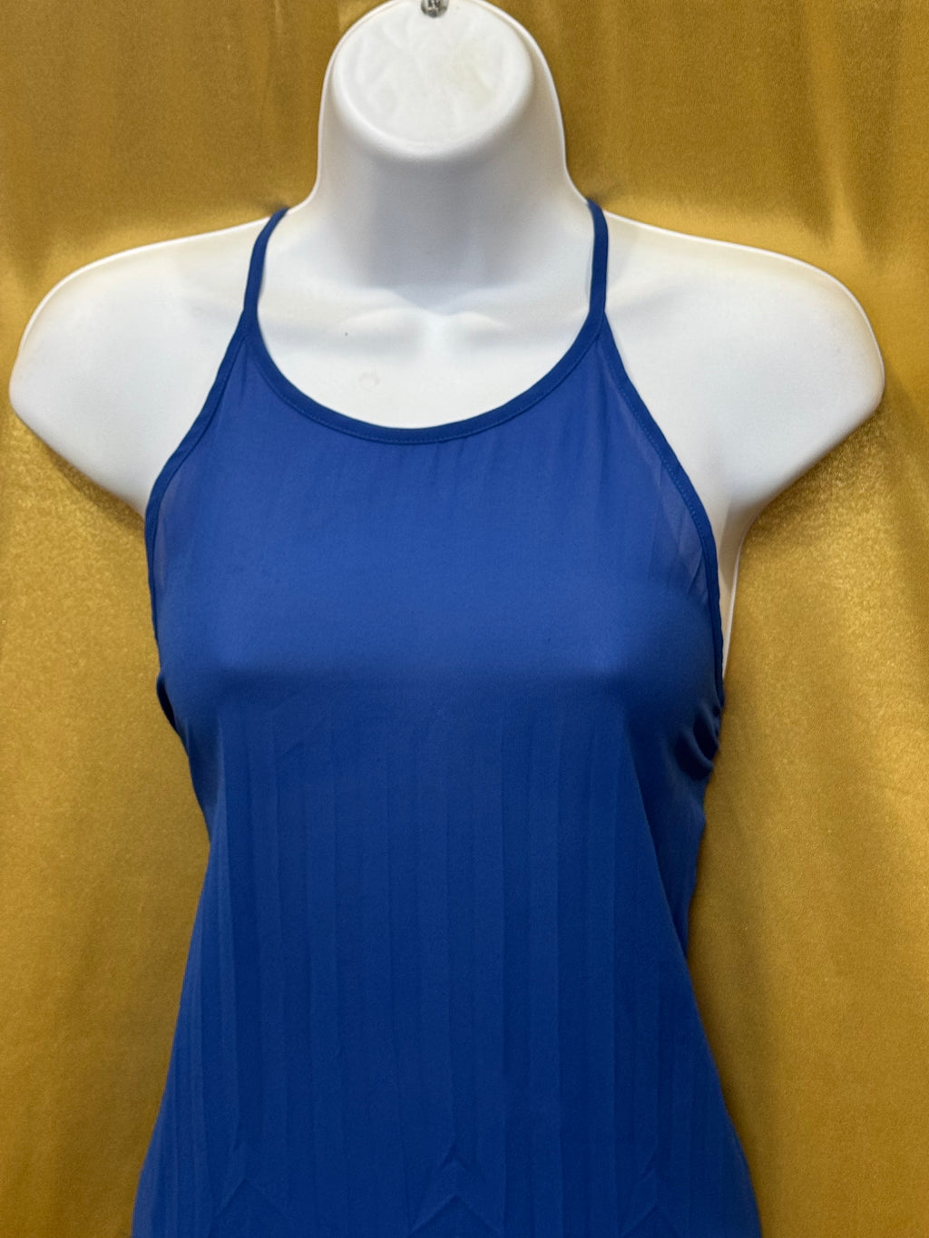 Ya Los Angeles Cobalt Blue High-Neck Chevron Tank Top - Size Small