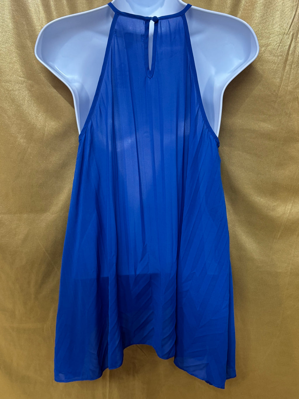 Ya Los Angeles Cobalt Blue High-Neck Chevron Tank Top - Size Small