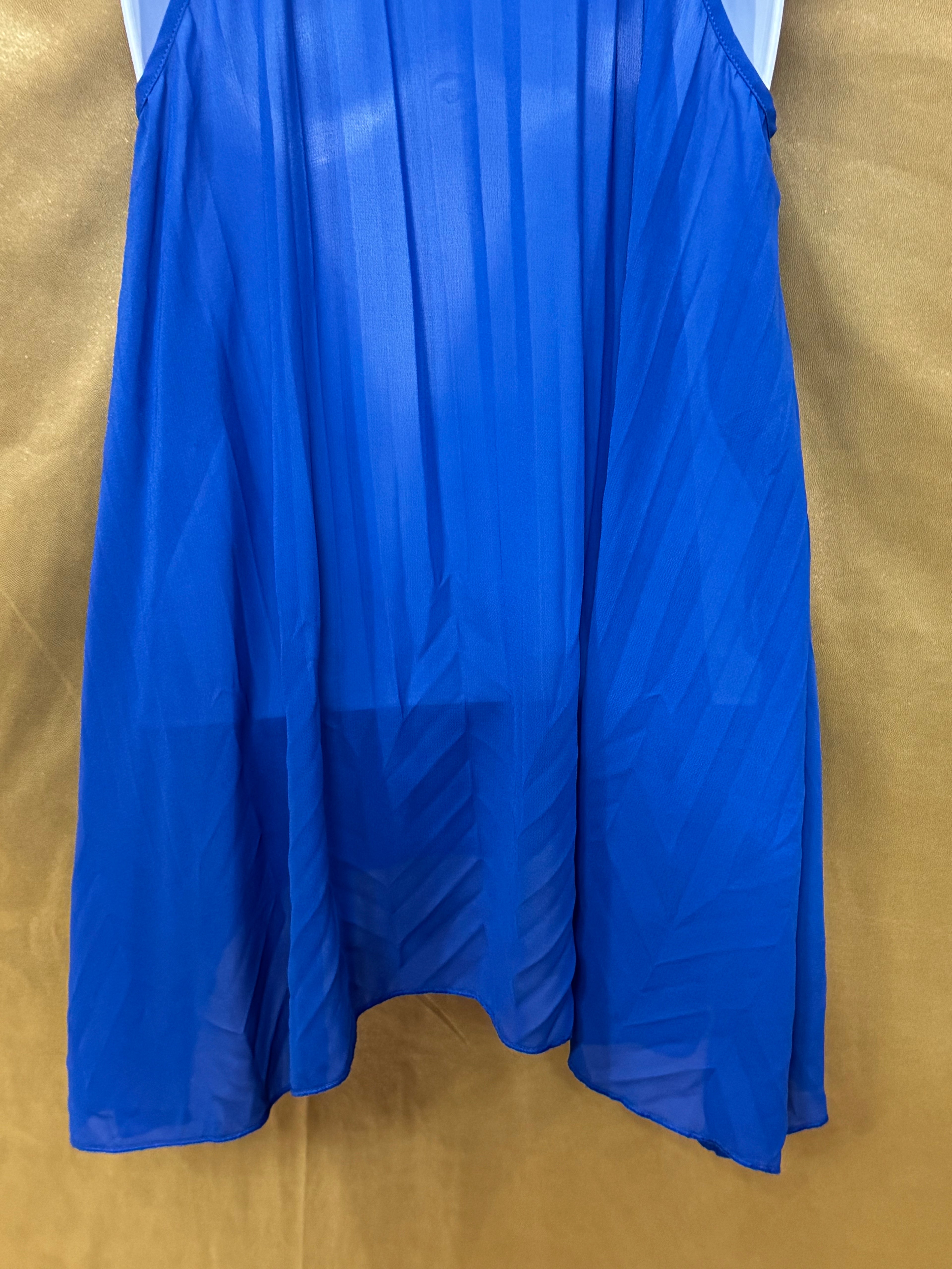 Ya Los Angeles Cobalt Blue High-Neck Chevron Tank Top - Size Small
