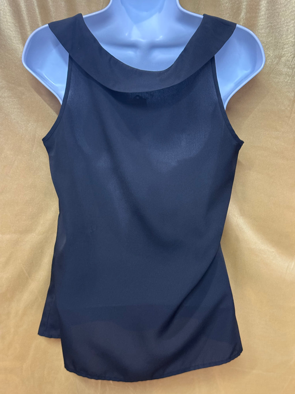 Merona Black Ruffled V-Neck Sleeveless Blouse - Size Small