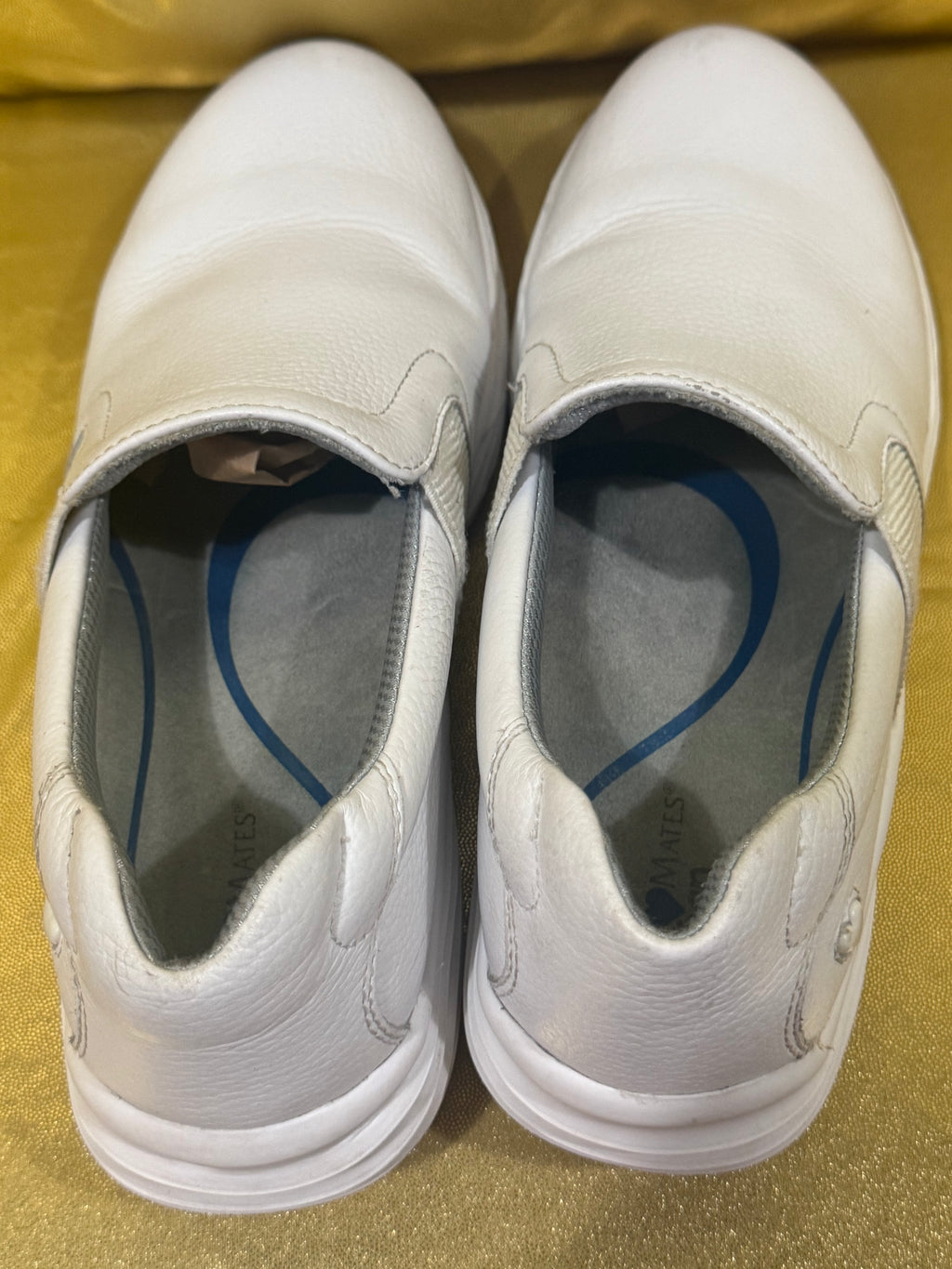 Nurse Mates Harmony White Leather Slip-Resistant Work Loafers Size 7.5