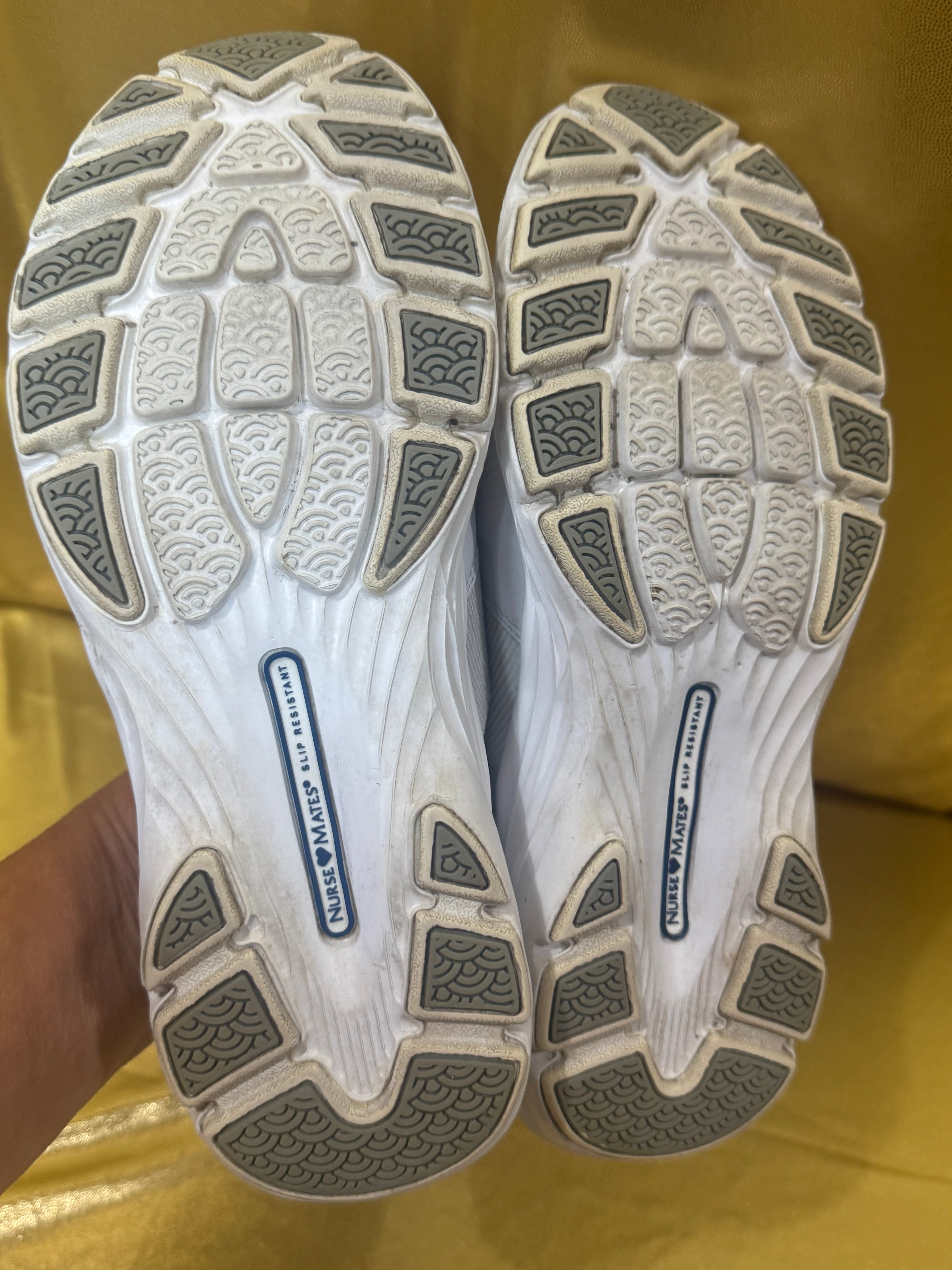 Nurse Mates Harmony White Leather Slip-Resistant Work Loafers Size 7.5