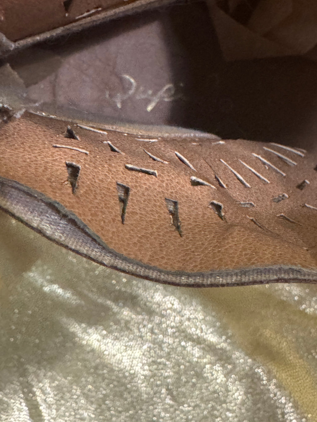 Qupid Tan Perforated Cutout Ankle Boots - Size 6