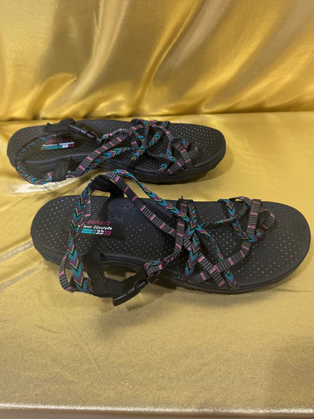 Skechers Reggae Fiesta Sandals Multi-Color Strappy Size 10