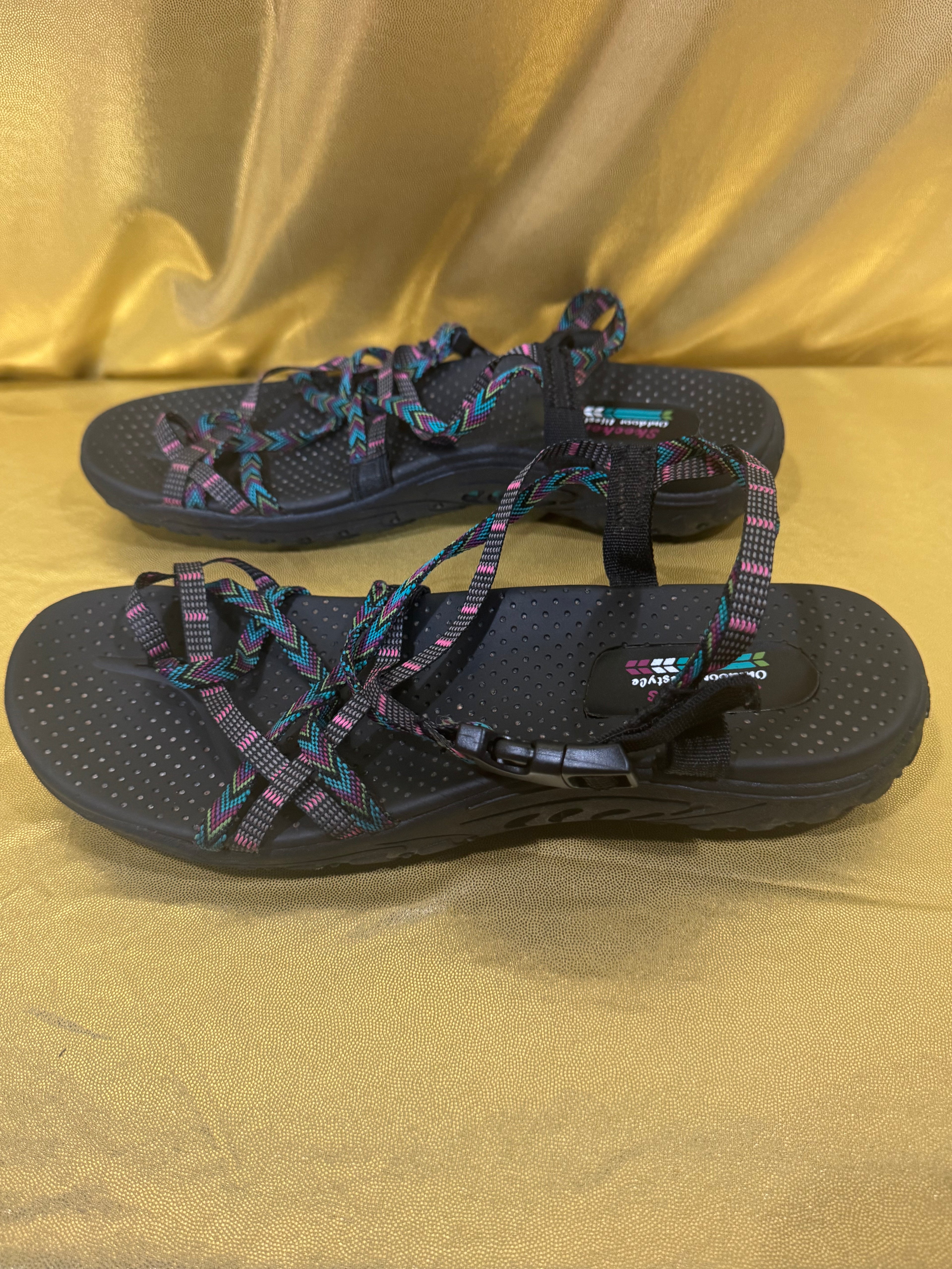 Skechers Reggae Fiesta Sandals Multi-Color Strappy Size 10