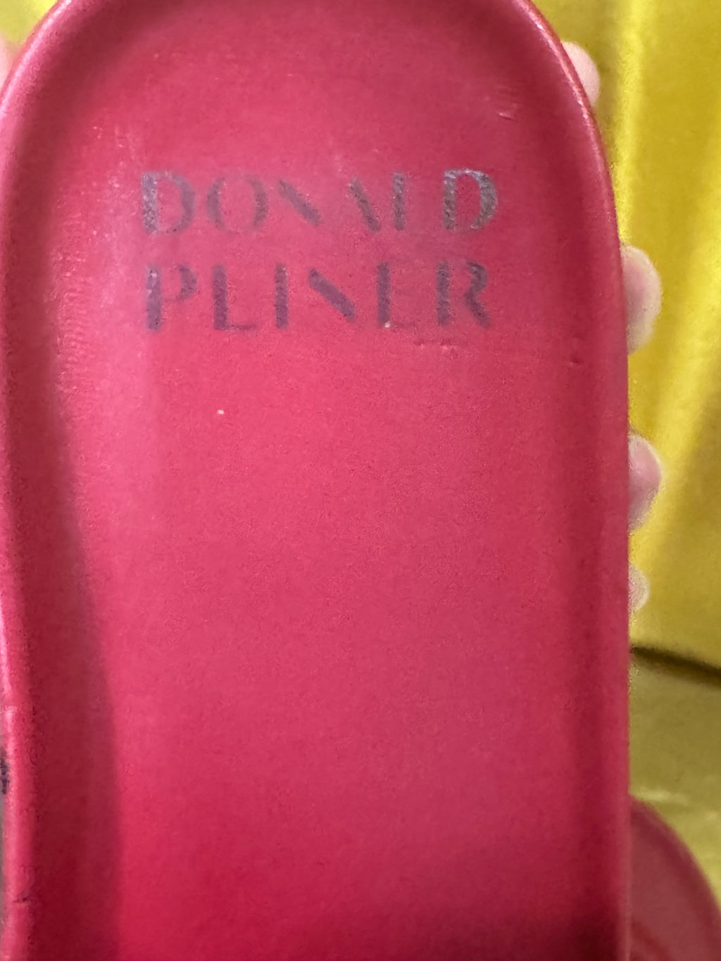Donald J. Pliner Red Textured Leather Platform Slide Sandals - Size 7.5 (HPFIJ485)