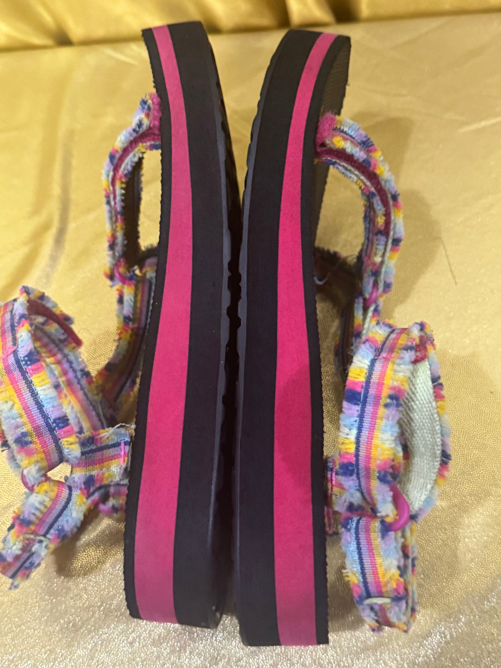 Teva Midform Fray Sandals Frazier Black Multi Rainbow Straps Women’s Size 6