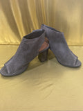 City Classified Grey Perforated Peep Toe Block Heel Booties – Size 8