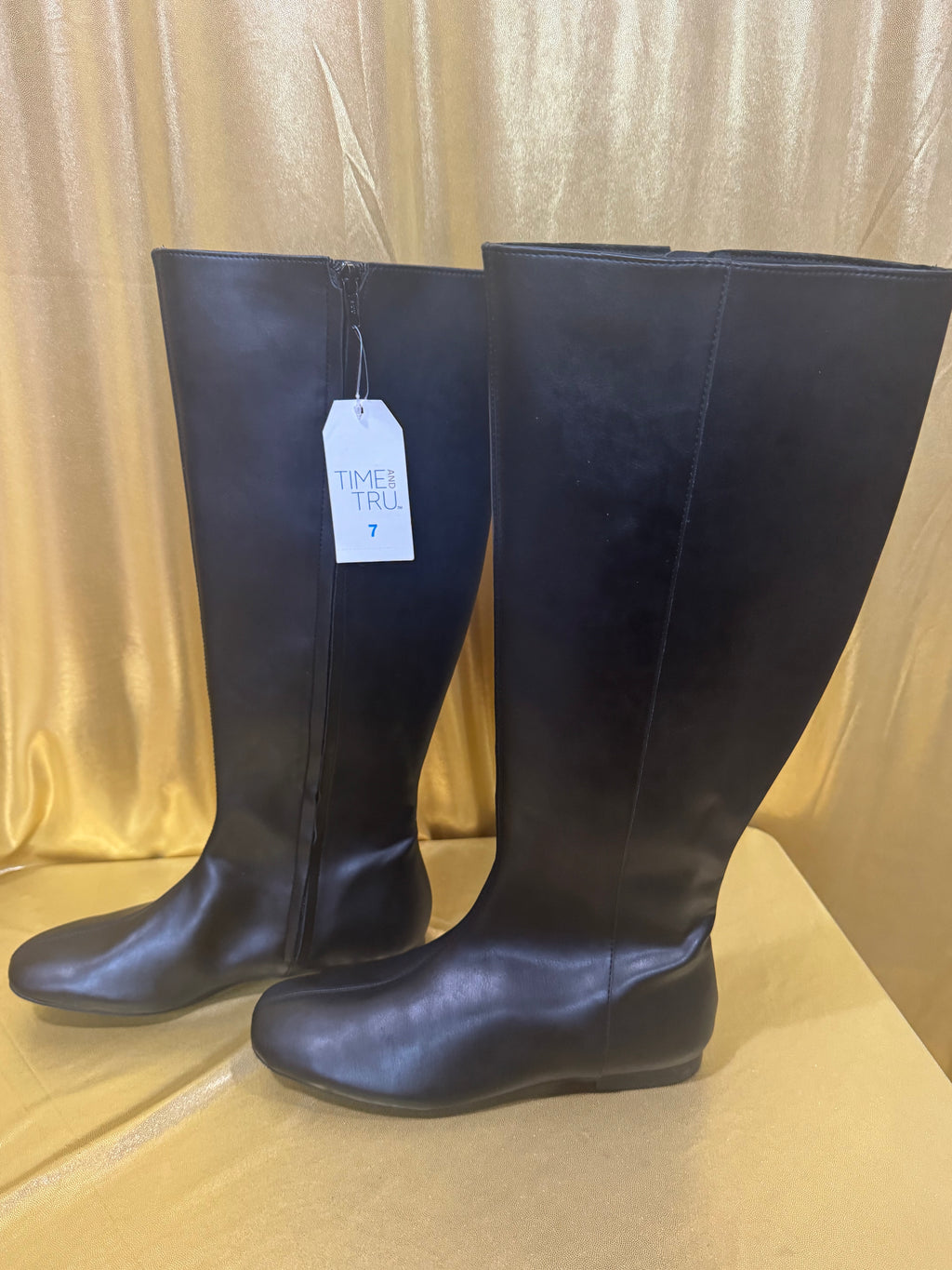 Time and Tru Black Knee-High Riding Boots NWT Size 7