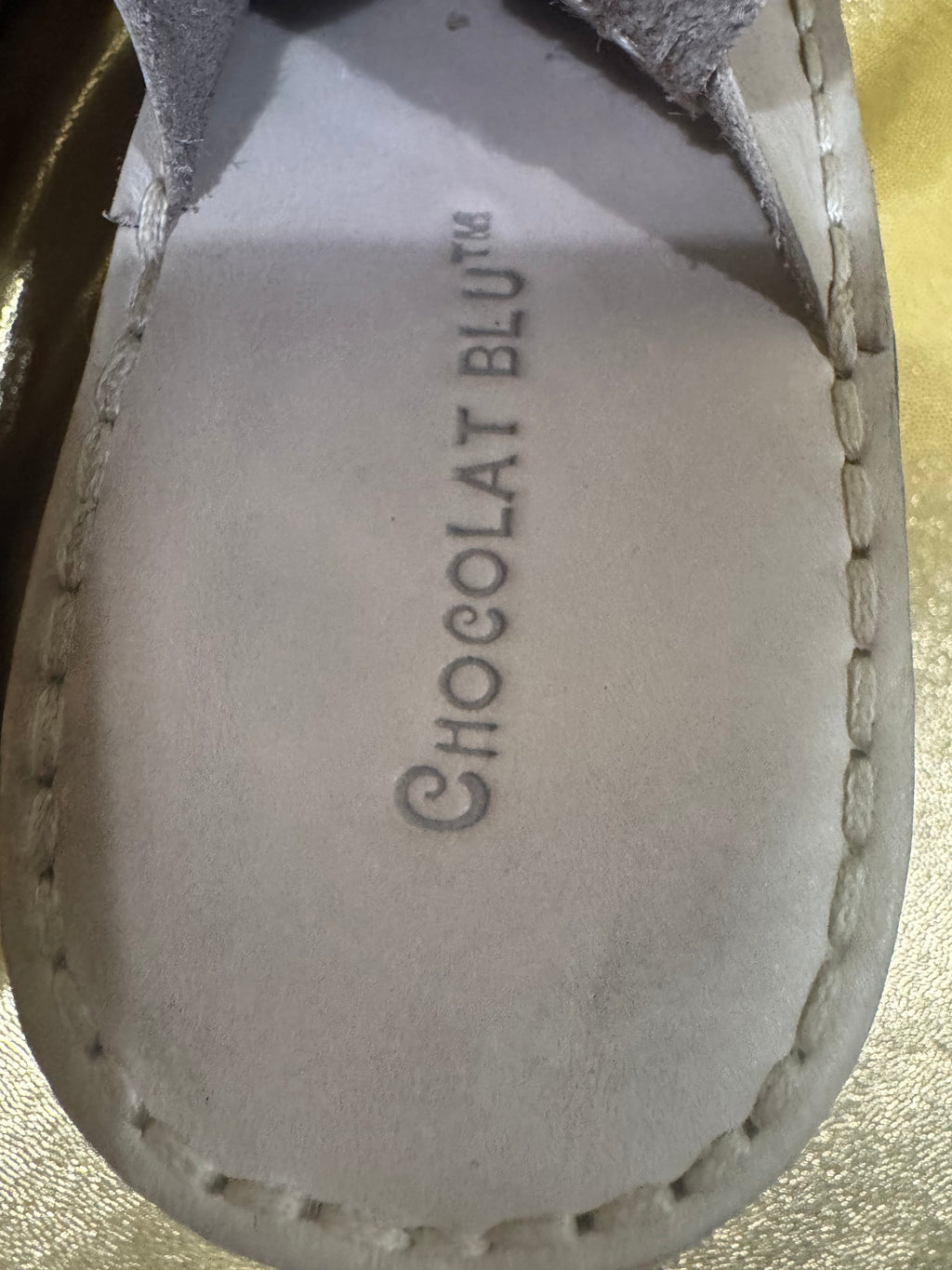 Chocolat Blu White Leather Slingback Platform Sandals - Size 10