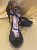Report Black Satin Talin Knotted Ankle Strap Stiletto Heels – Size 6.5 (Like New)