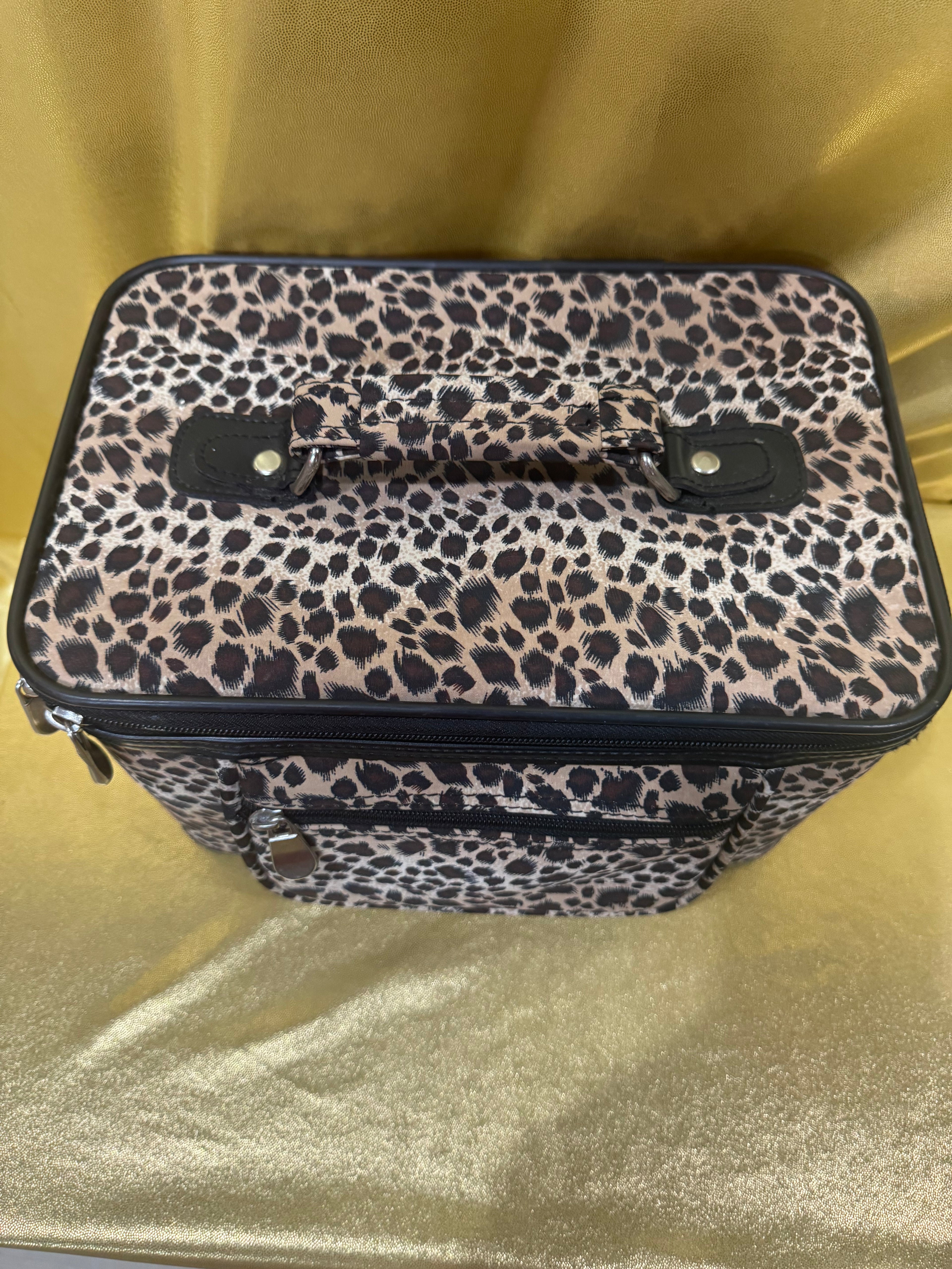 Wild & Organized: Leopard Print Travel Makeup Train Case