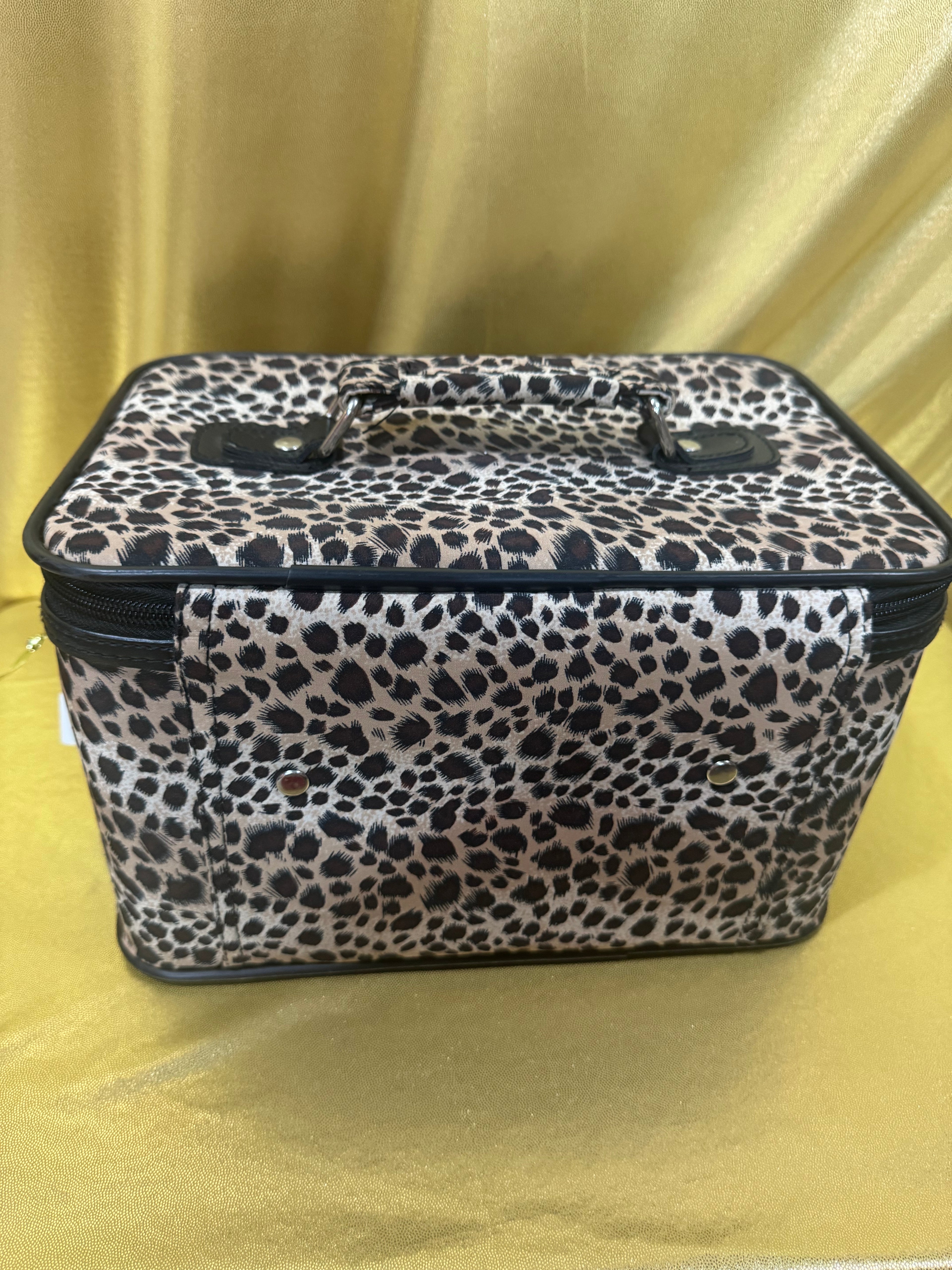 Wild & Organized: Leopard Print Travel Makeup Train Case