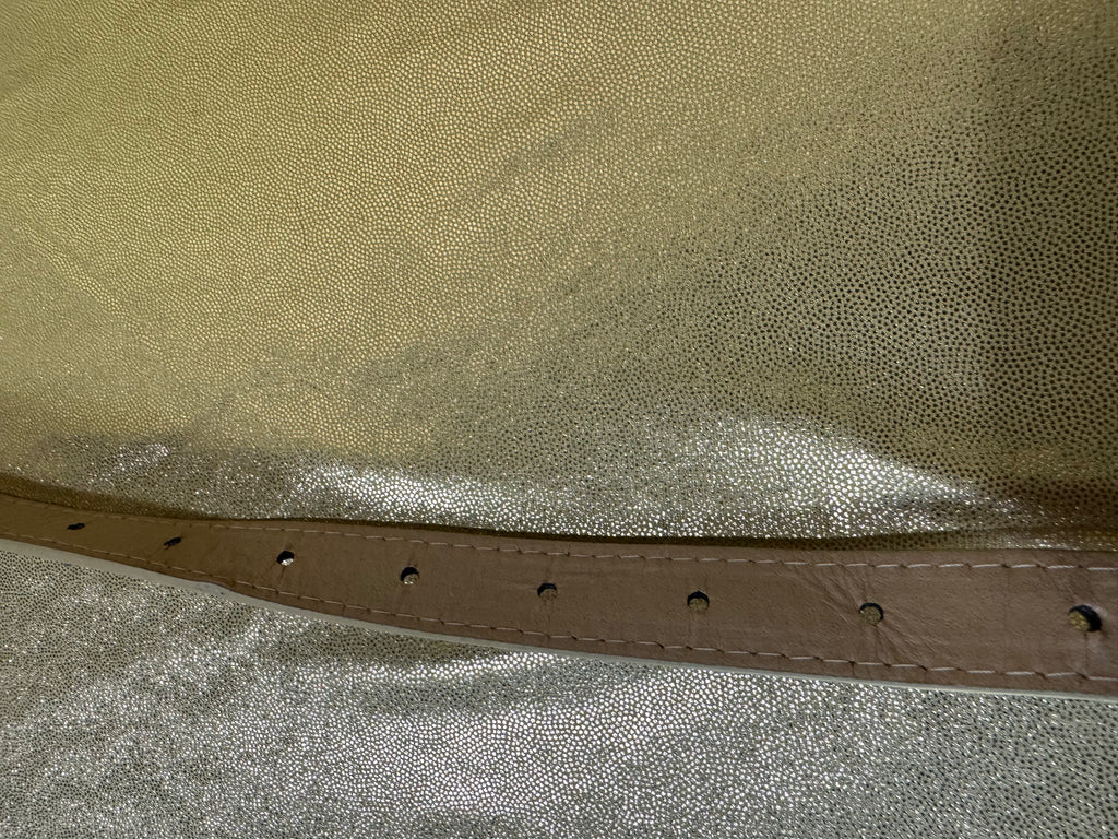 Vintage Y2K Shimmer Metallic Gold Skinny Belt - 39.5" ✨