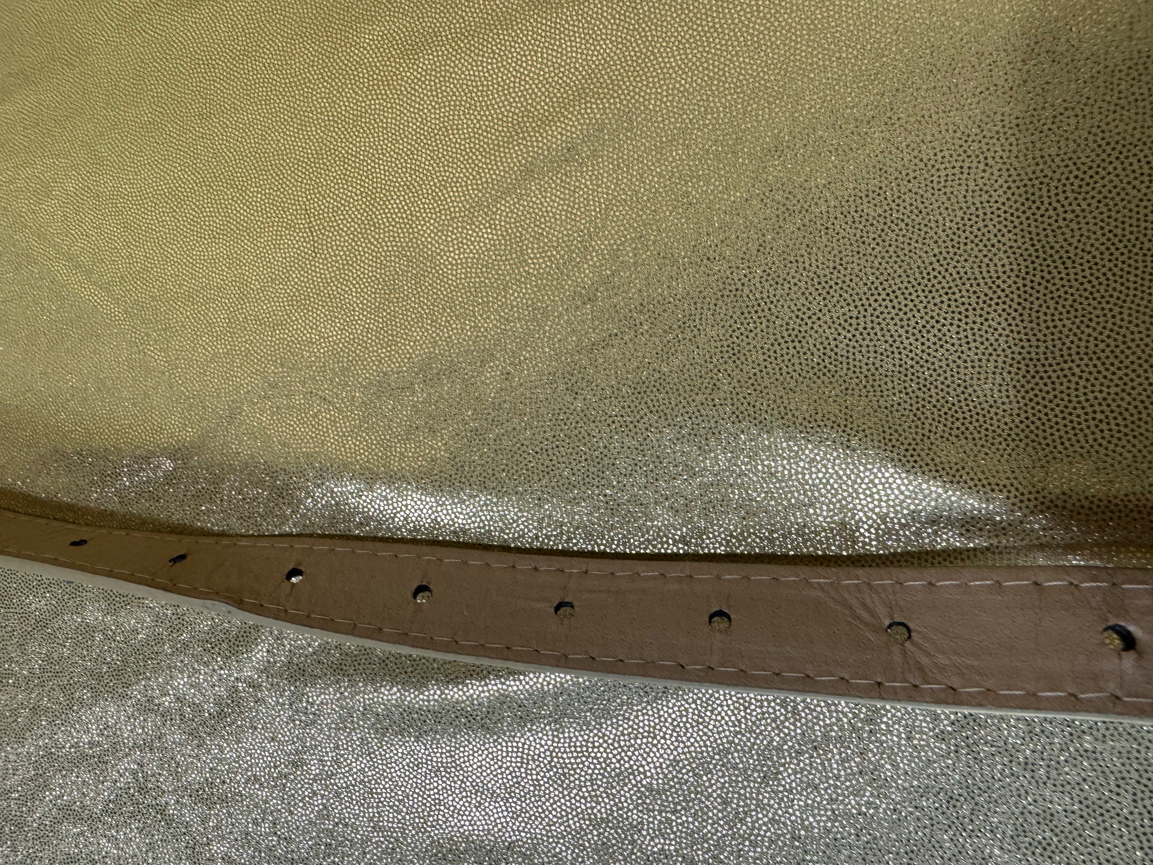 Vintage Y2K Shimmer Metallic Gold Skinny Belt - 39.5" ✨