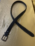 Vintage 90s Italian Full Grain Braided Leather Belt – Made in Turkey, 44" x 1.25"
