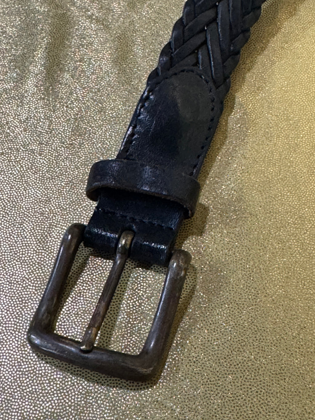 Vintage 90s Italian Full Grain Braided Leather Belt – Made in Turkey, 44" x 1.25"