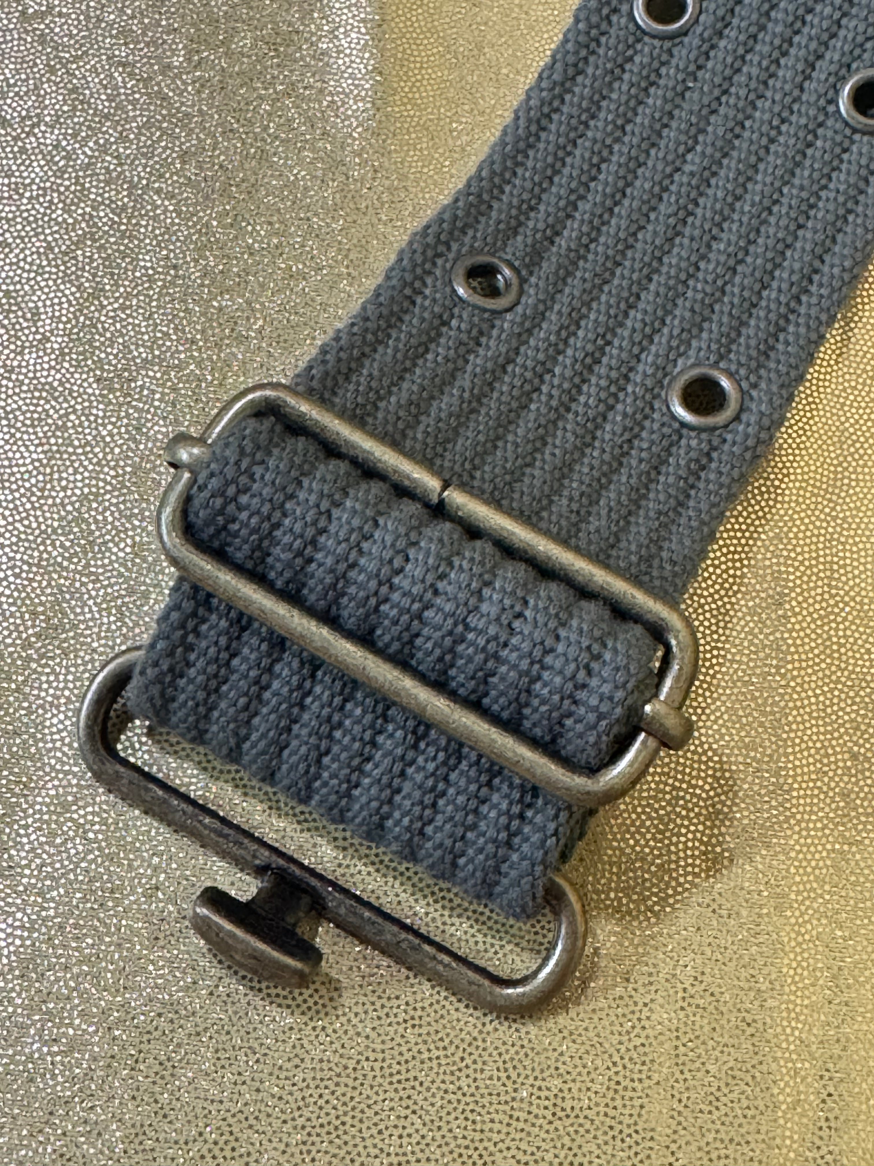 Vintage-Style Olive Green Military Web Belt – 2” Double Grommet Tactical Utility Belt (Size 8)