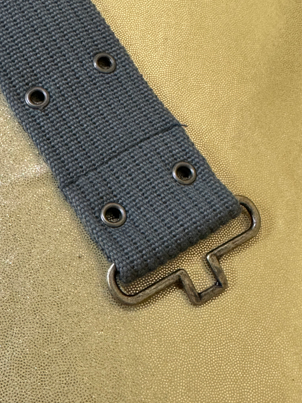 Vintage-Style Olive Green Military Web Belt – 2” Double Grommet Tactical Utility Belt (Size 8)