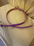 New! Chic Magenta Purple Skinny Leather Belt - XL 47"