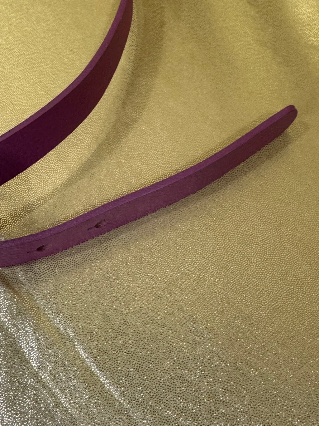New! Chic Magenta Purple Skinny Leather Belt - XL 47"