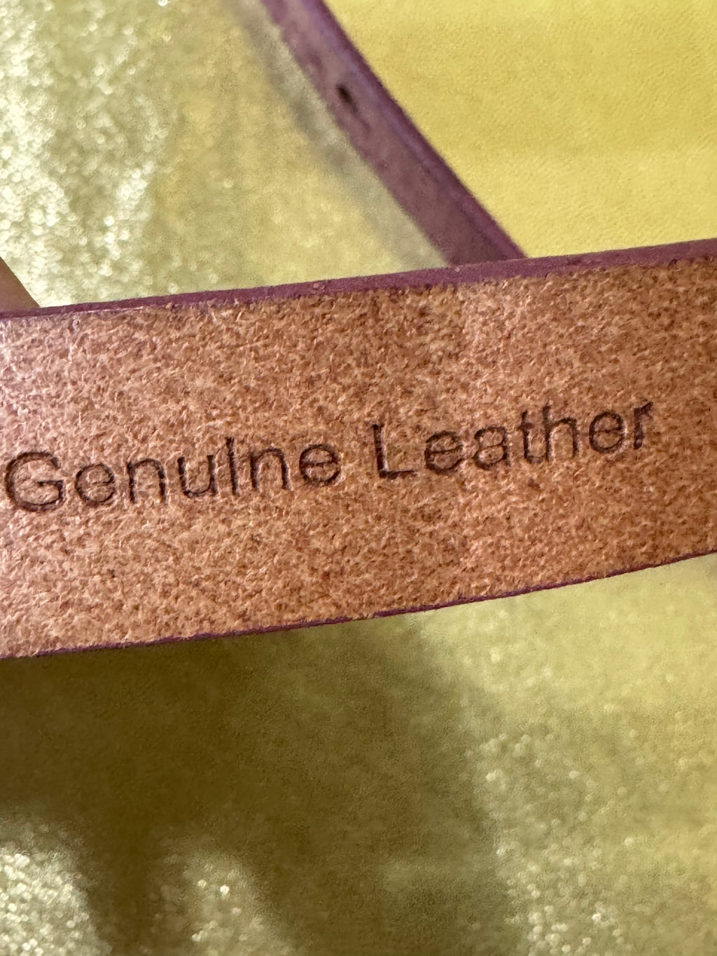 New! Chic Magenta Purple Skinny Leather Belt - XL 47"