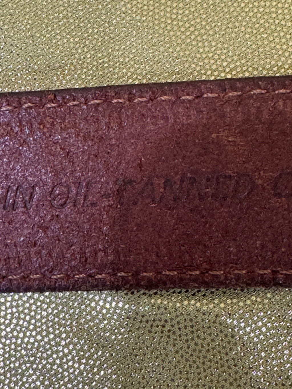 Vintage 80s/90s Full Grain Oil Tan Cowhide Belt | Unisex Size S Woven Accent