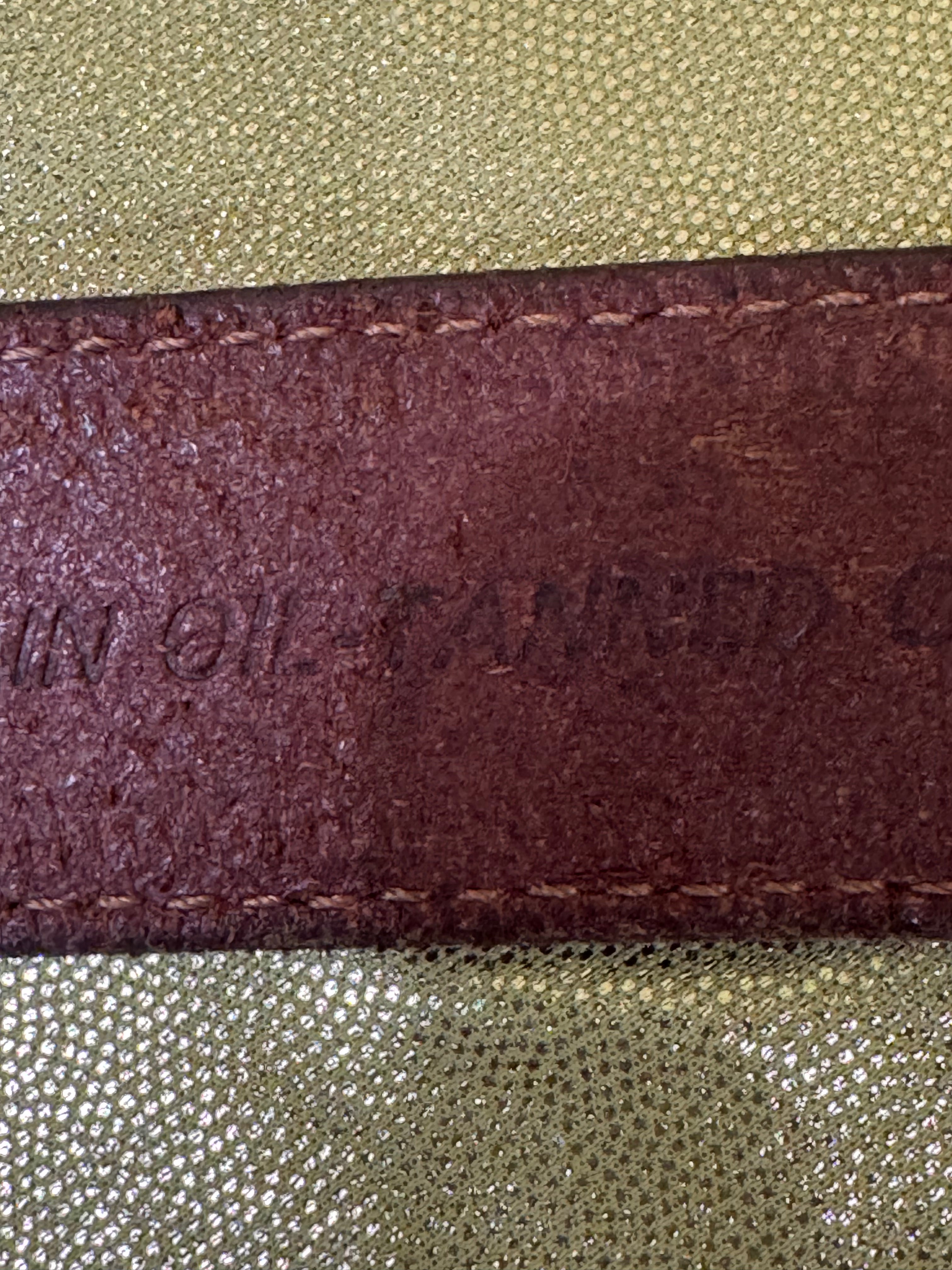 Vintage 80s/90s Full Grain Oil Tan Cowhide Belt | Unisex Size S Woven Accent